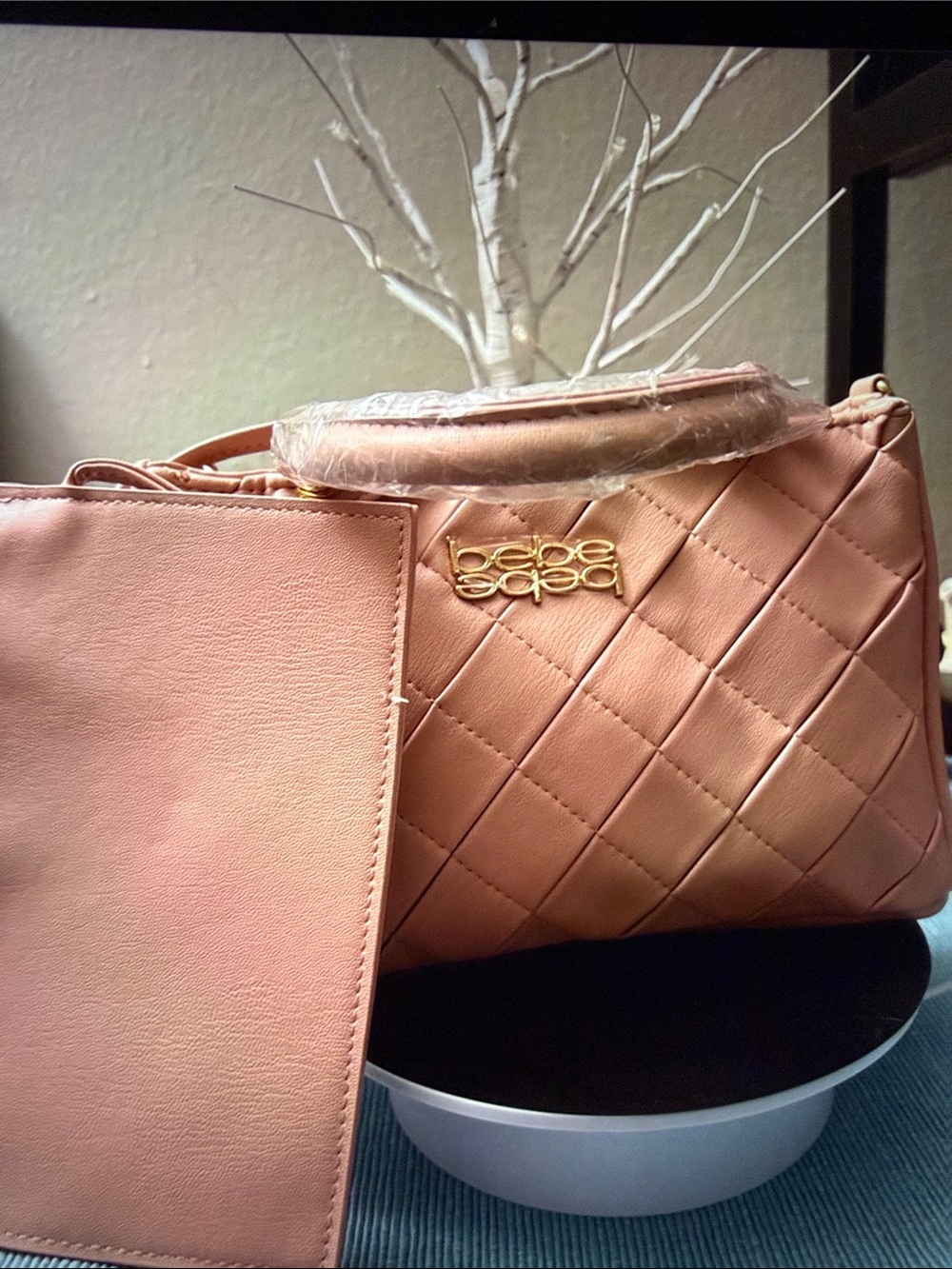 Bebe Quilted blush pink shoulder bag/ pouch included. 🆕
